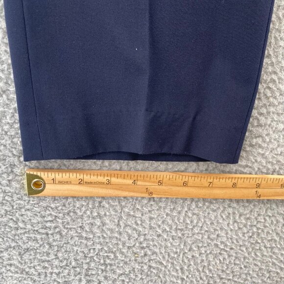 Talbots Pants Womens 12 Navy Stretch Tapered Leg Pockets Office Career Casual - Picture 11 of 12